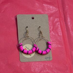 Pink hoop earrings 💕